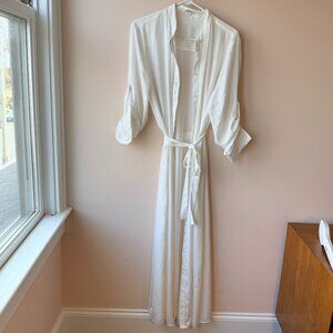 summersalt White Beach Coverup Button-Front Maxi Robe